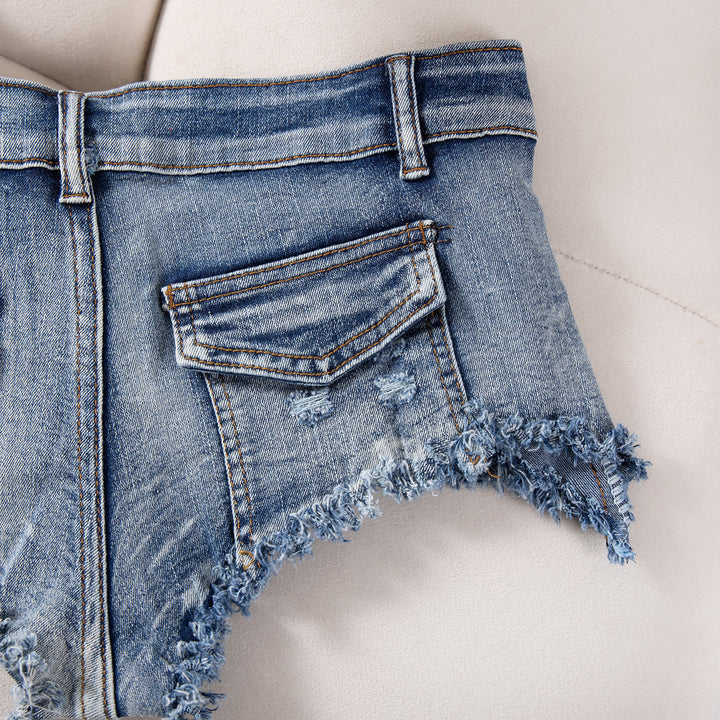 Casual Low Rise Denim Shorts