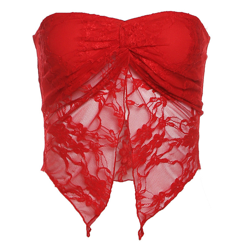 Women’s Mesh Bandeau Top – Off Shoulder Slim Fit Tube Top