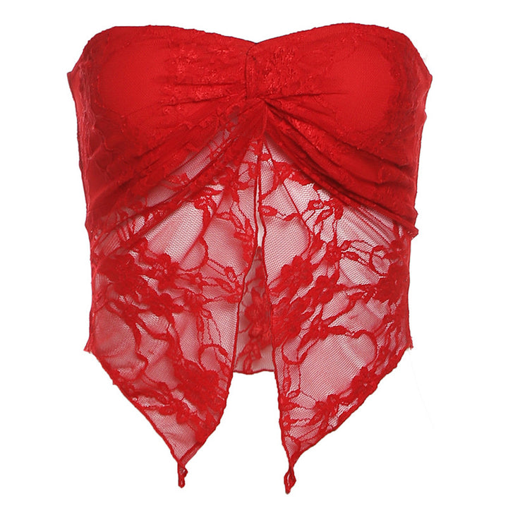 Women’s Mesh Bandeau Top – Off Shoulder Slim Fit Tube Top