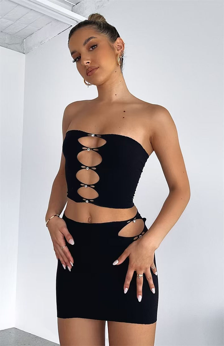 Women’s Rhinestone Fishnet Bodycon Dress