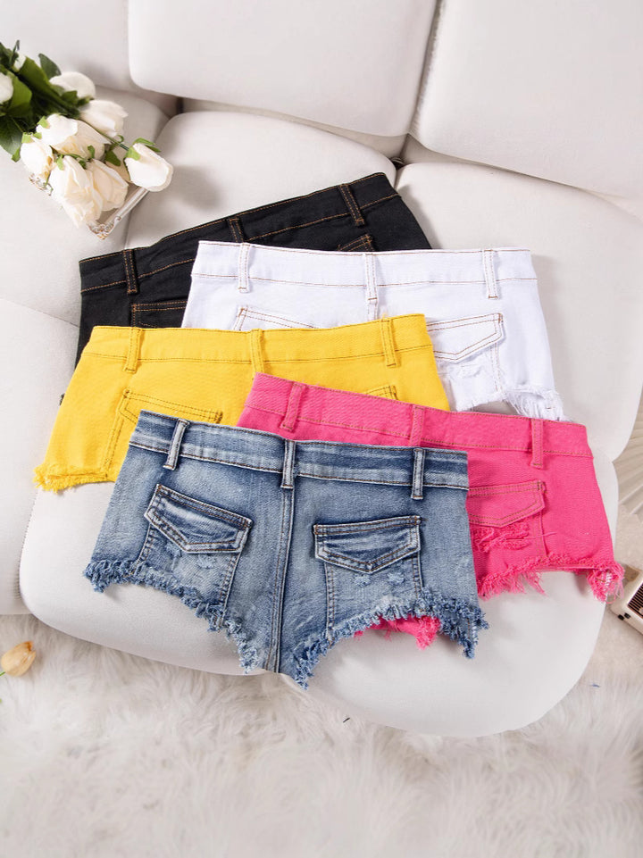 Casual Low Rise Denim Shorts
