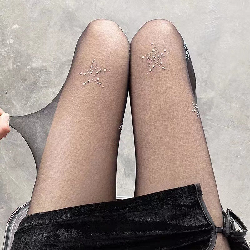 Rhinestone Stockings Thin