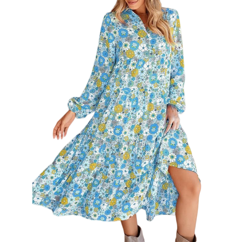 Vintage Floral Midi Dress