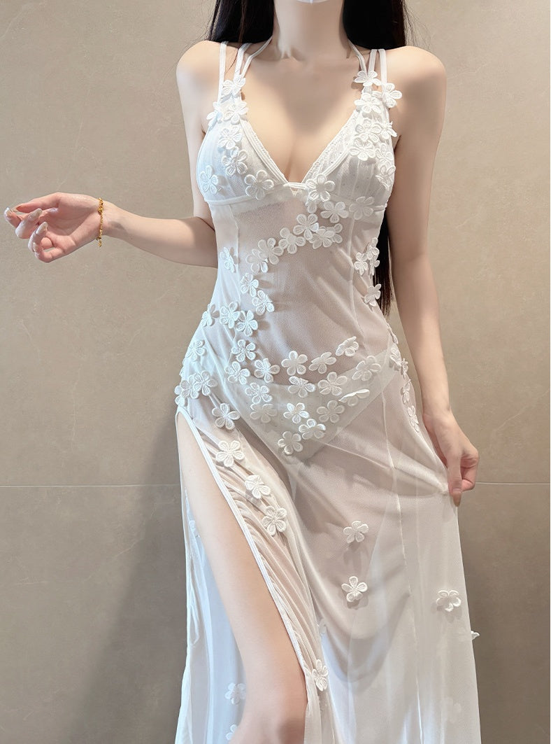 Lace Cutout Maxi Dress – Spaghetti Strap Slim Fit Elegant Dress for Women