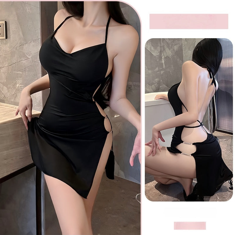 Women’s Halter Nightdress – Cowl Neck Fitted Slip Dress