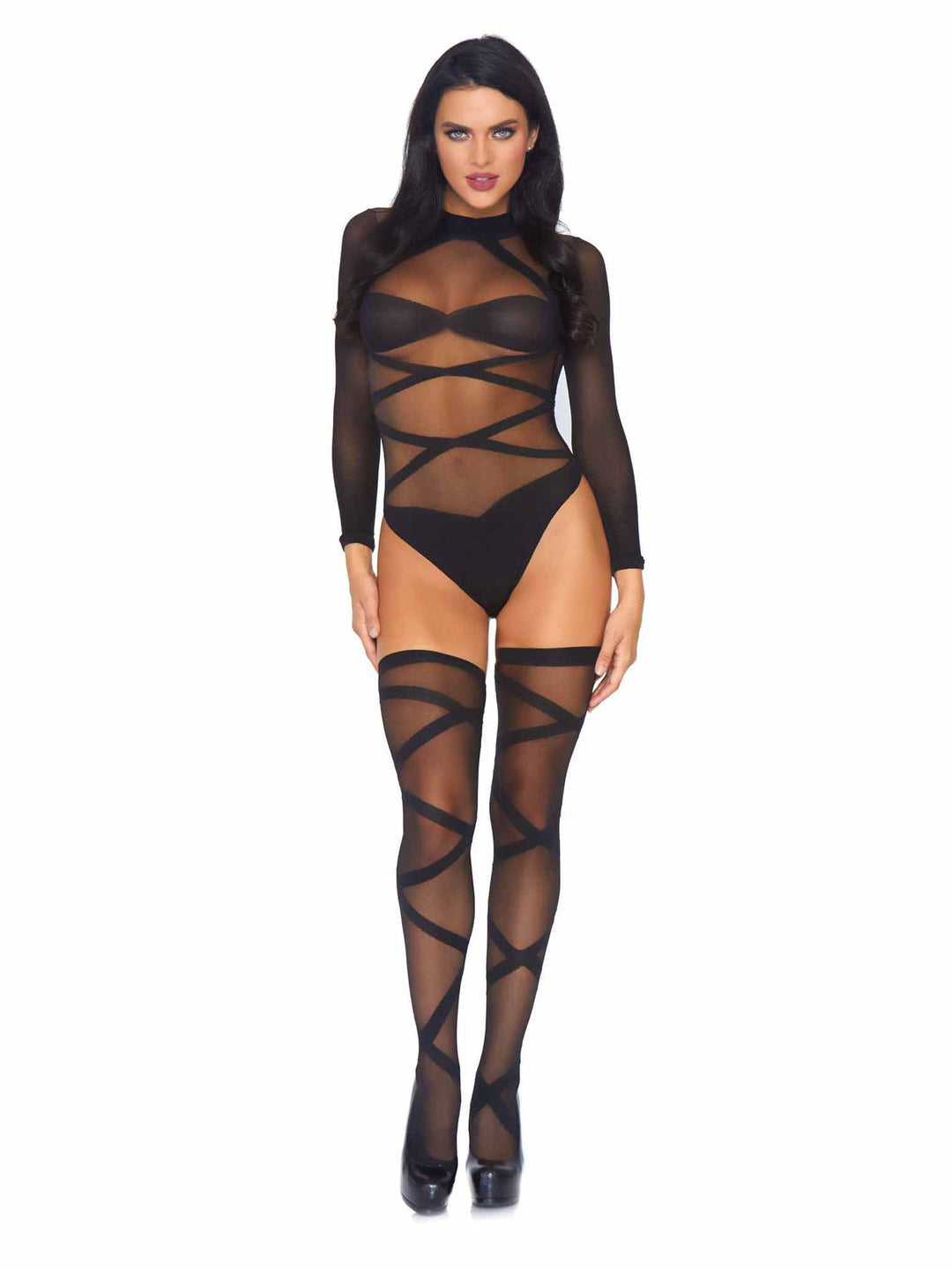 Stockings bikini two piece set