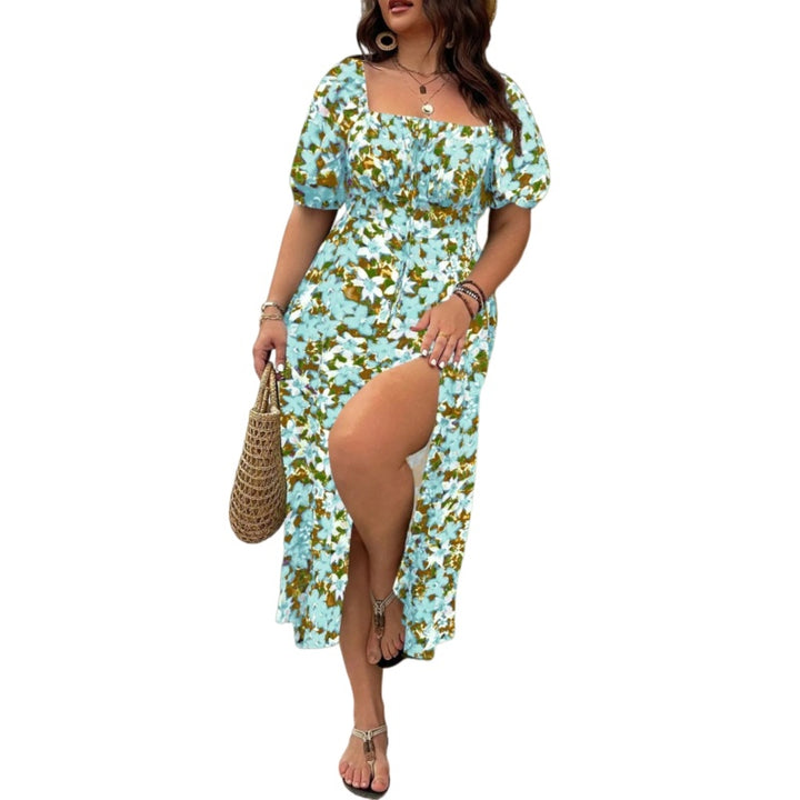 Floral Square Neck Midi Dress