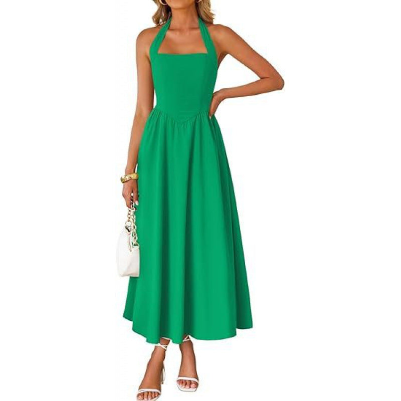 Halter Flow Midi Dress