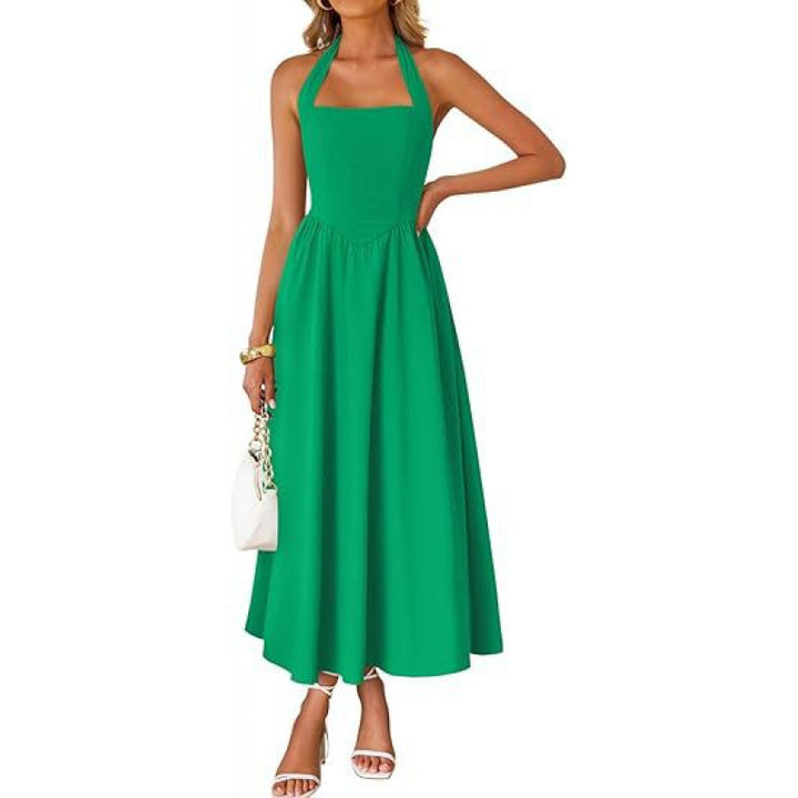Halter Flow Midi Dress