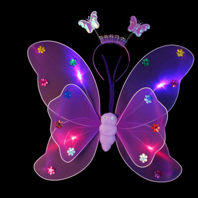 Glowing Butterfly Wings Dress Set