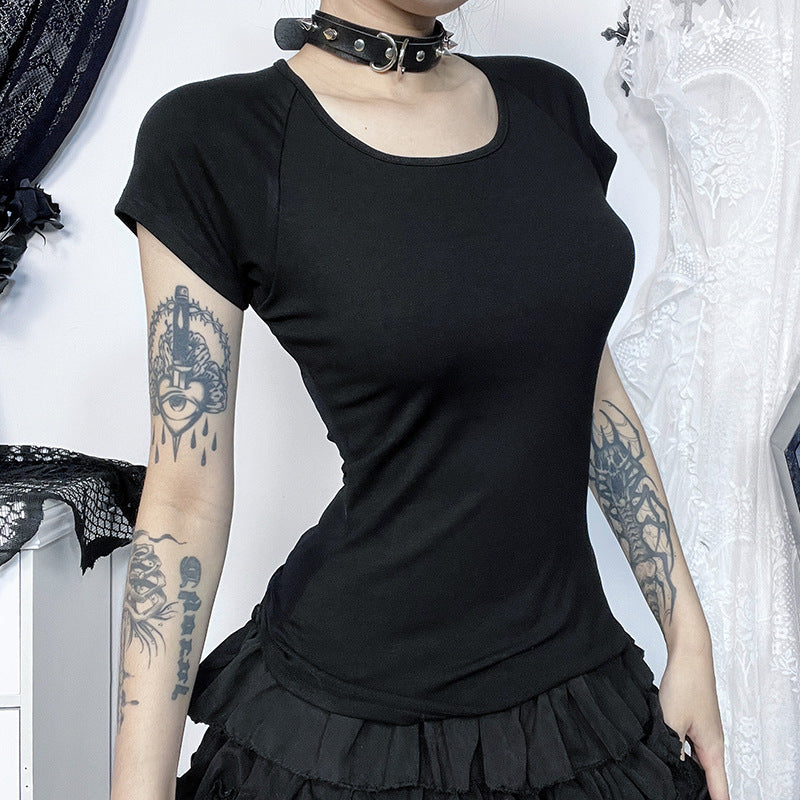 Versatile Backless Printed T-Shirt