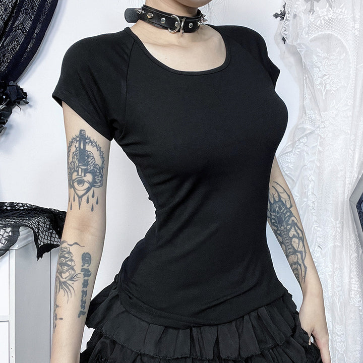 Versatile Backless Printed T-Shirt
