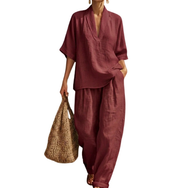 Linen Blend Lounge Set