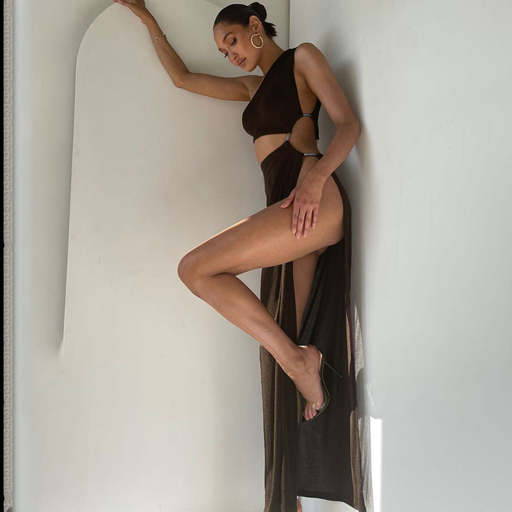 Women’s One-Shoulder Split Maxi Dress