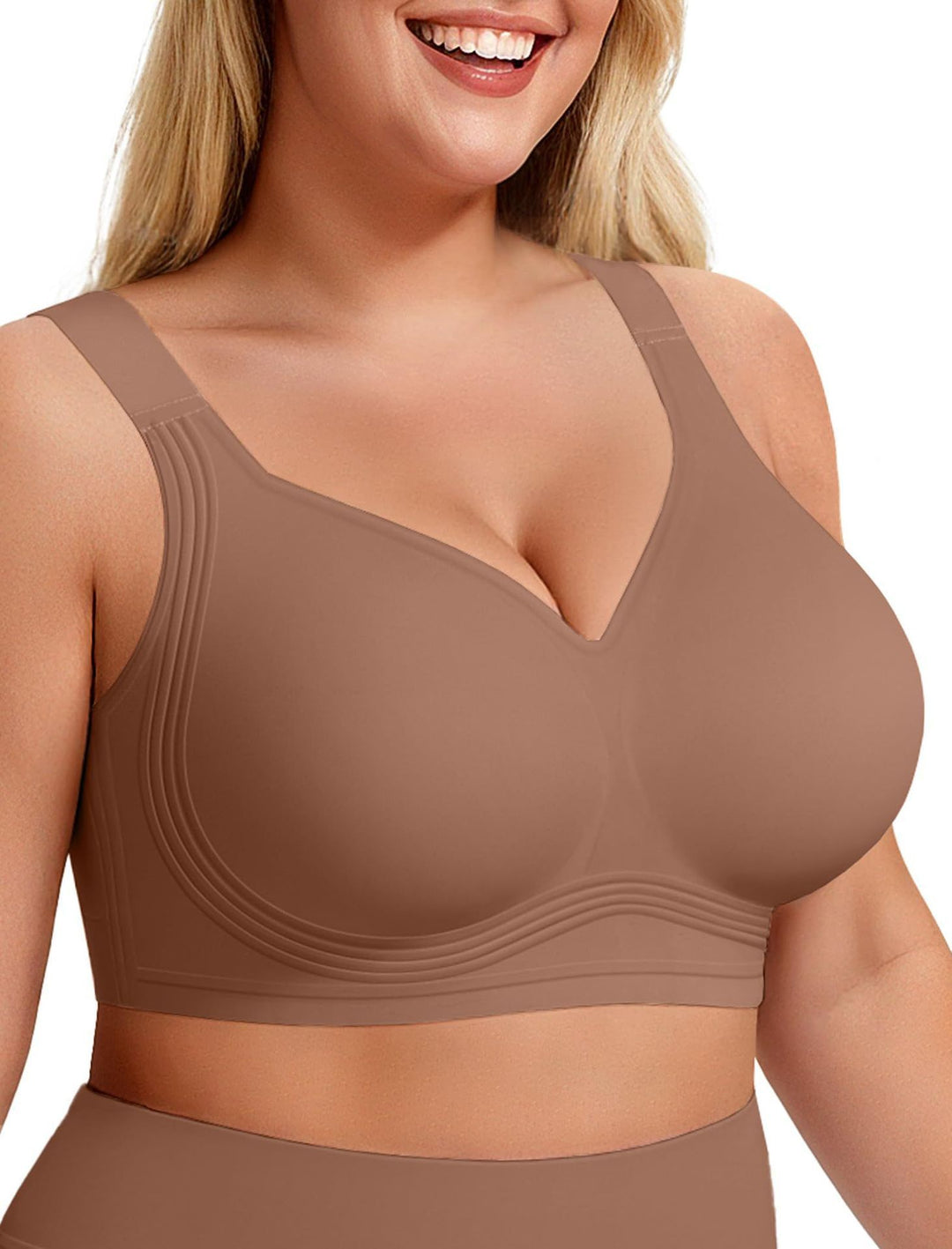 Wireless Seamless Bra – Full Support Soft Comfort Plus Size Bralette for Women