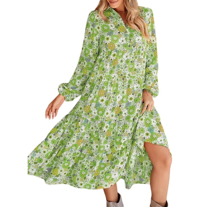 Vintage Floral Midi Dress