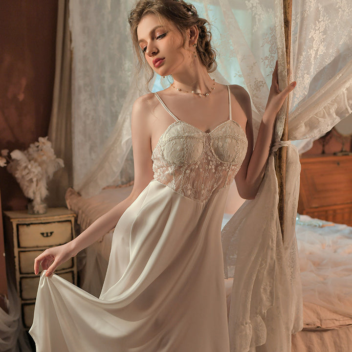 French silk high-end satin halter nightgown