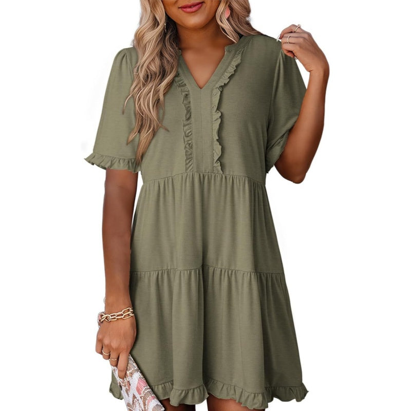 Elegant Ruffle Tiered Mini Dress