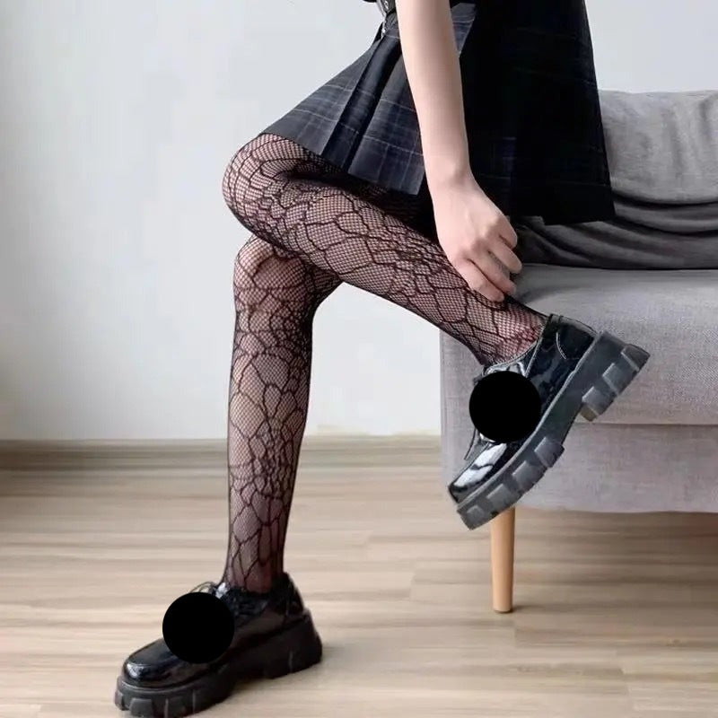 Dark black spider stockings