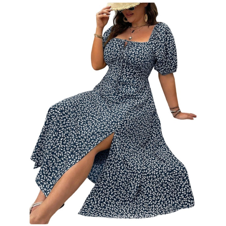Floral Square Neck Midi Dress