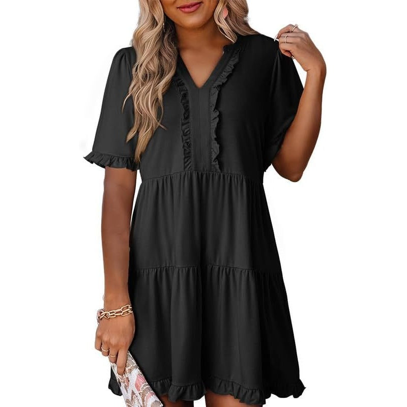 Elegant Ruffle Tiered Mini Dress