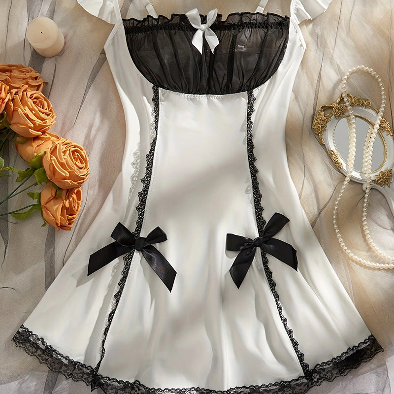Women’s Satin Ruffle Babydoll Nightdress