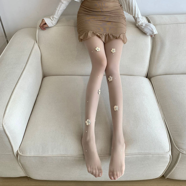 Flower Handmade Pearl Stockings