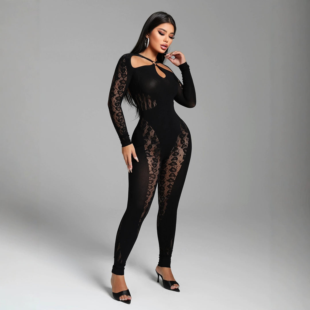 Lace Cutout Bodycon Jumpsuit