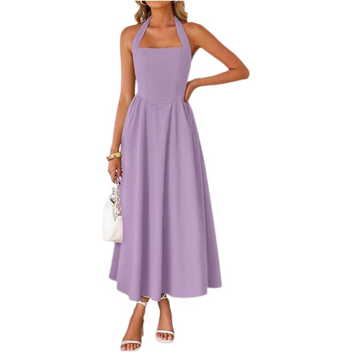 Halter Flow Midi Dress