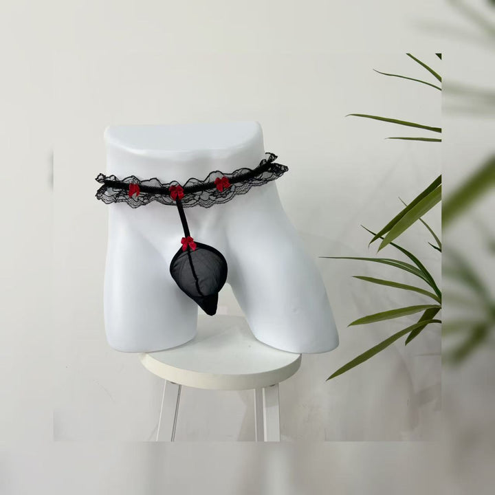 Men's Delicate Lace Thong Briefs