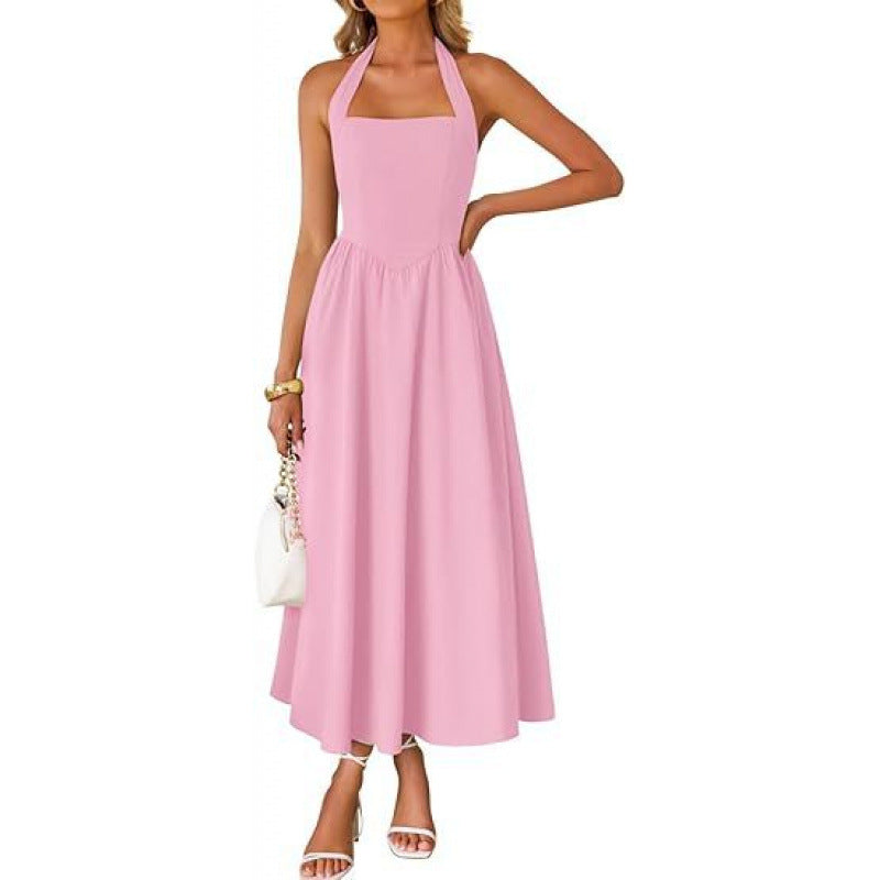 Halter Flow Midi Dress