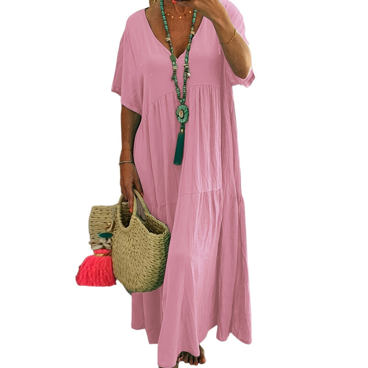 Relaxed V Neck Maxi Dress