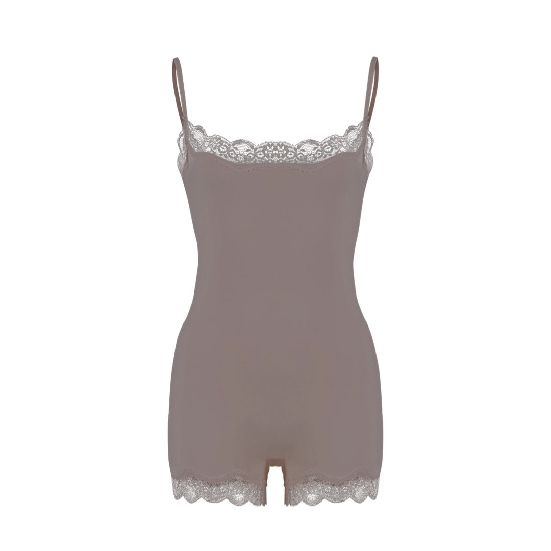 Lace Trim Sculpting Bodysuit – Premium Slim Fit Cami Shapewear for Women