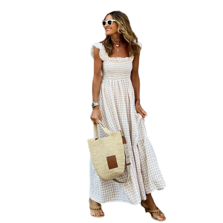 Gingham Smocked Maxi Dress