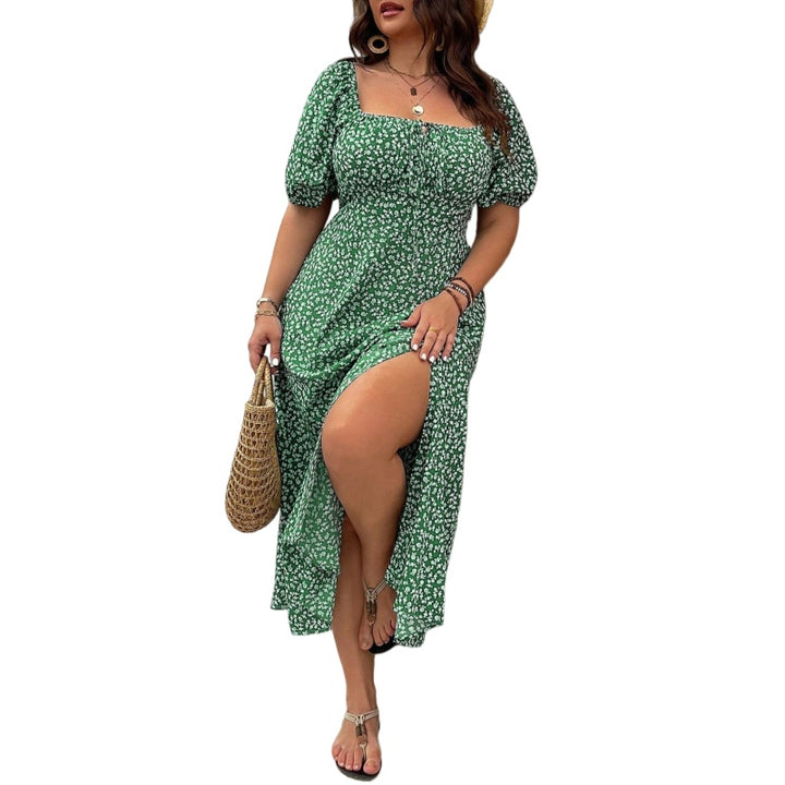 Floral Square Neck Midi Dress