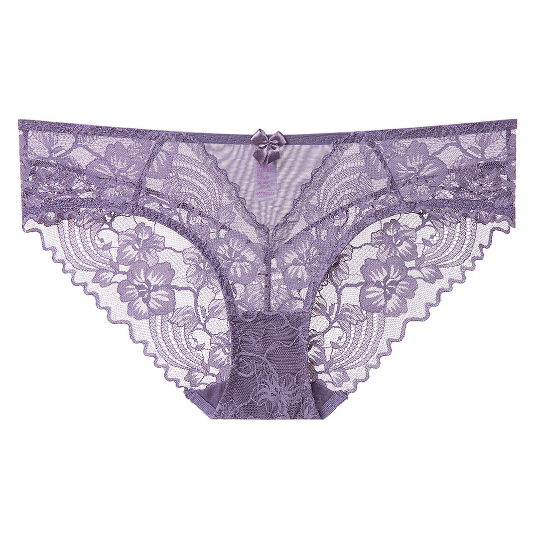 Women’s Lace Mid Rise Cotton Gusset Briefs