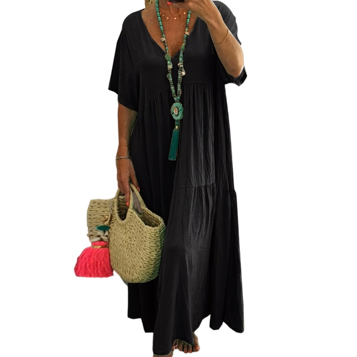 Relaxed V Neck Maxi Dress