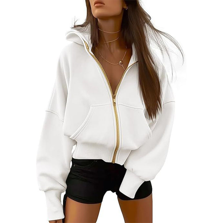 Cropped Zip-Up Hoodie