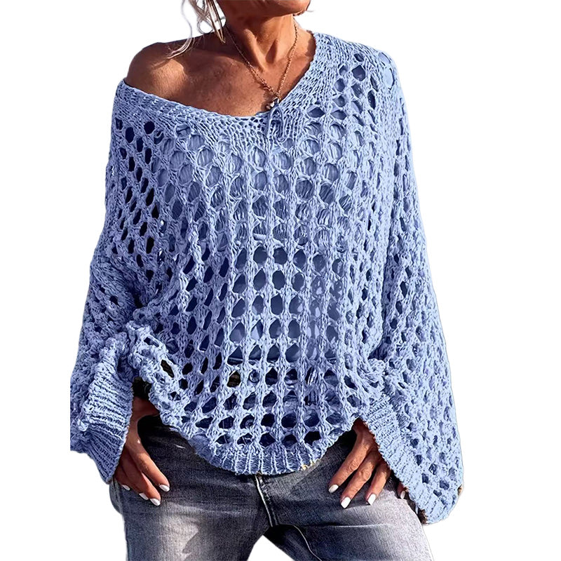 Chunky Openwork Knit Pullover