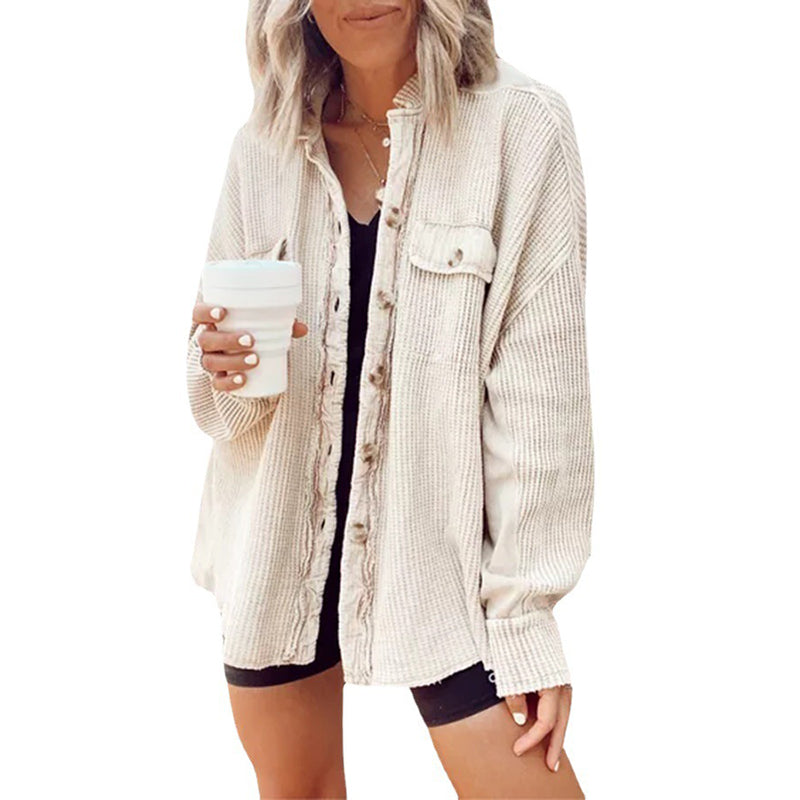 Casual Textured Oversized Shacket