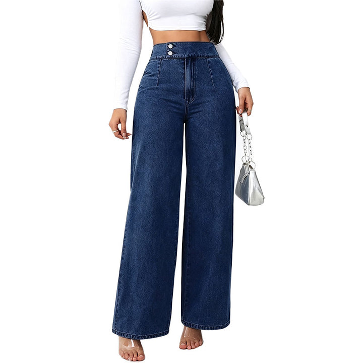 High Waist Wide Leg Denim Pants