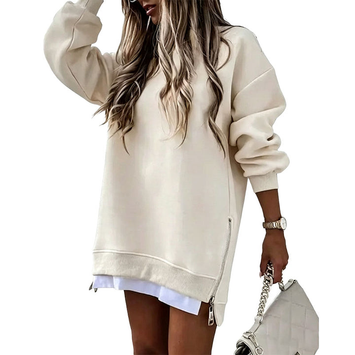 Oversized Cozy Zip Detail Sweatshirt