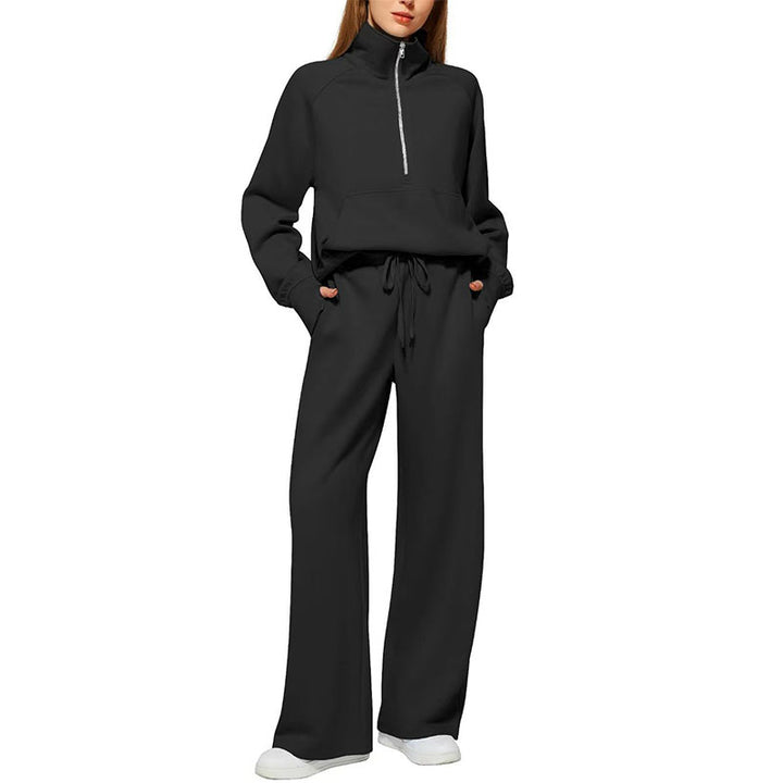 Half-Zip Wide Leg Lounge Set