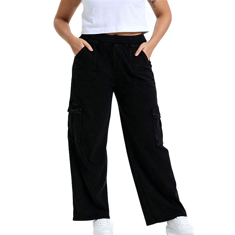Relaxed Cargo Wide Leg Jeans