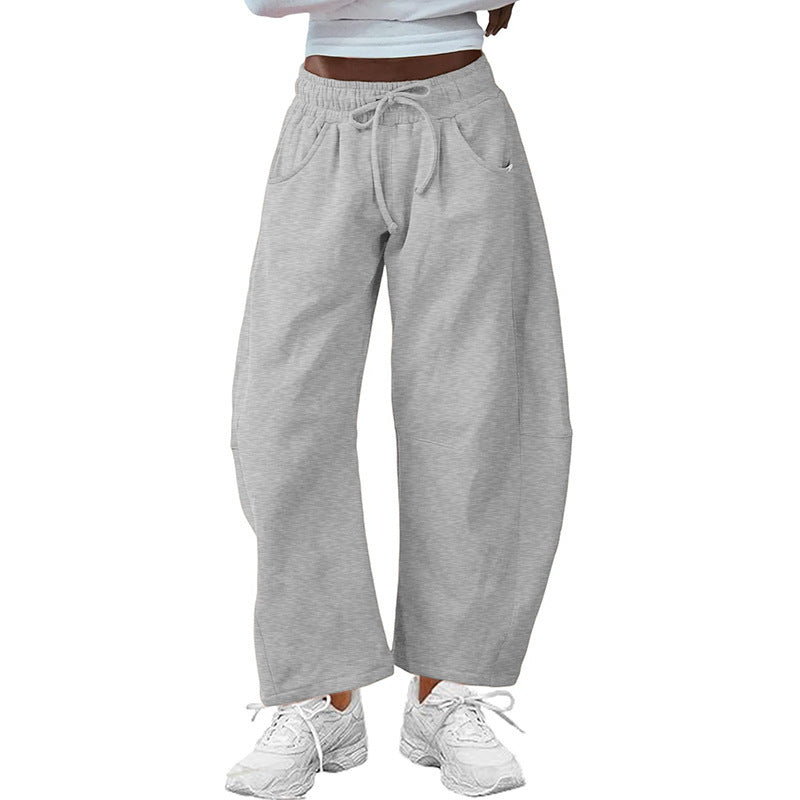 Relaxed Drawstring Ankle Pants