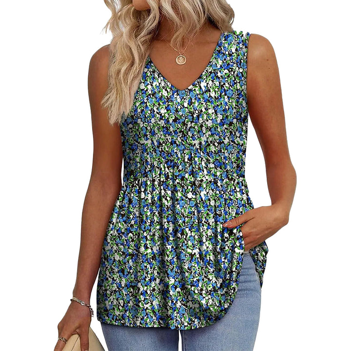 Boho Printed Sleeveless Tunic Top