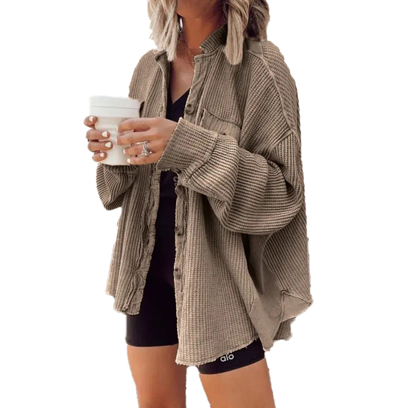 Casual Textured Oversized Shacket