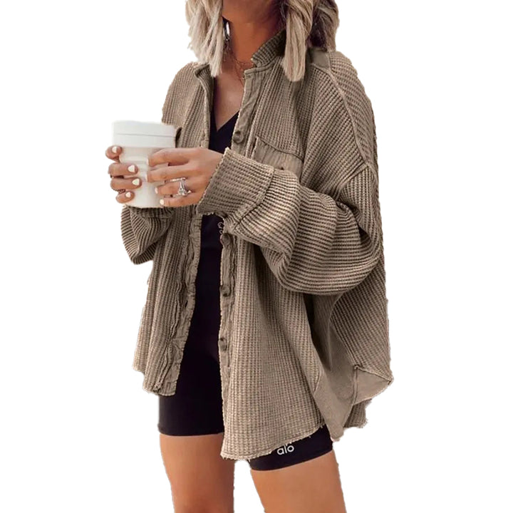 Casual Textured Oversized Shacket