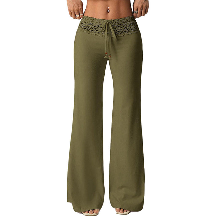 Lace Waist Flare Pants