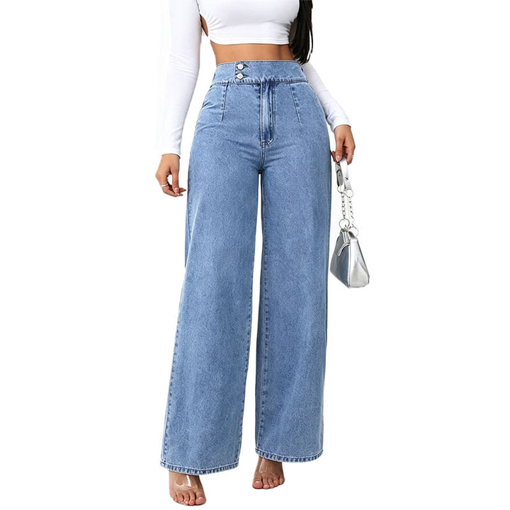 High Waist Wide Leg Denim Pants